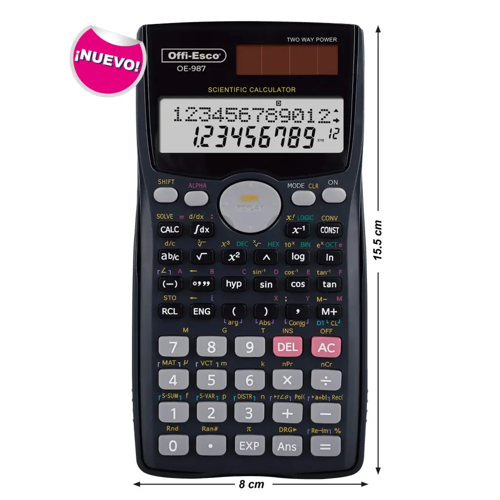 OE-987 Calculadora científica 12 dígitos – 401 funciones col surtid (Ine 20-Fa120 surti)
