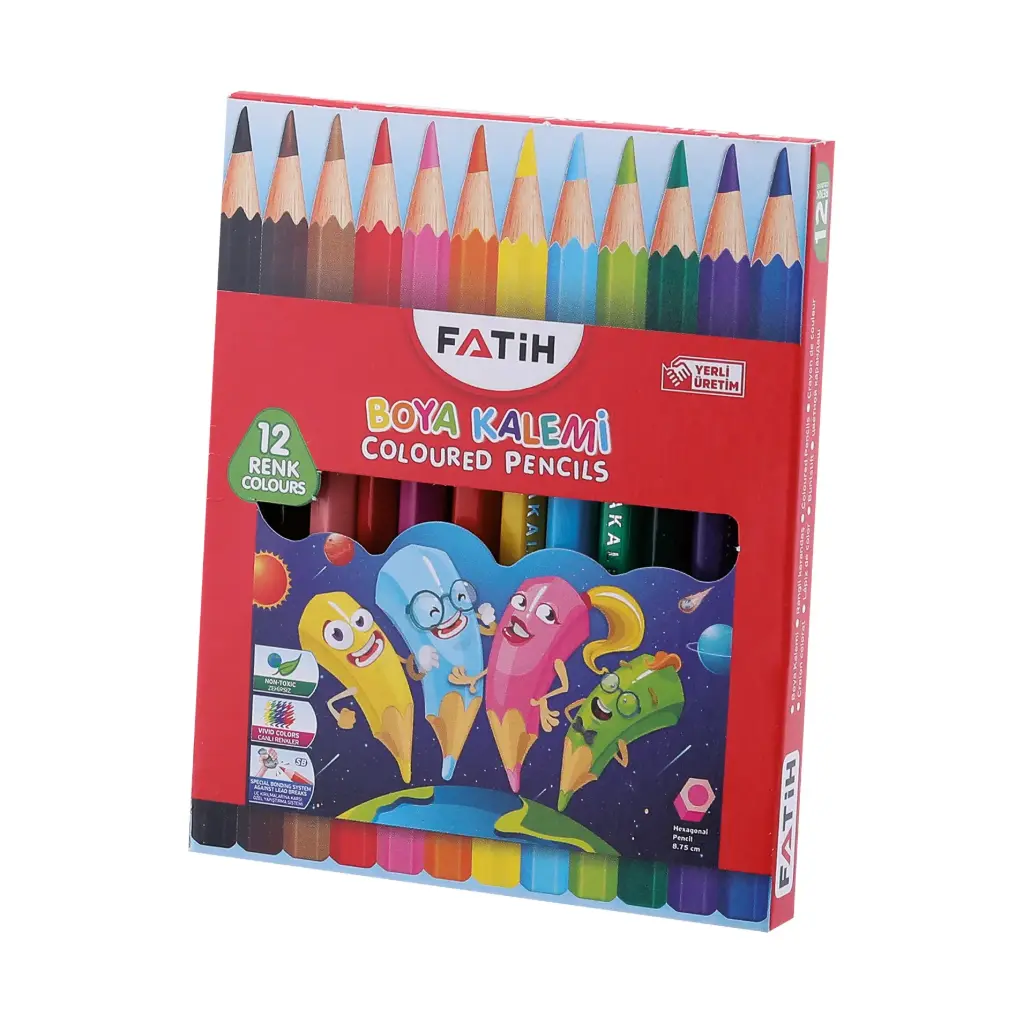 CRAYONES FATIH CORTOS EXAGONAL 12 COLORES (Ine 24-Fa480)