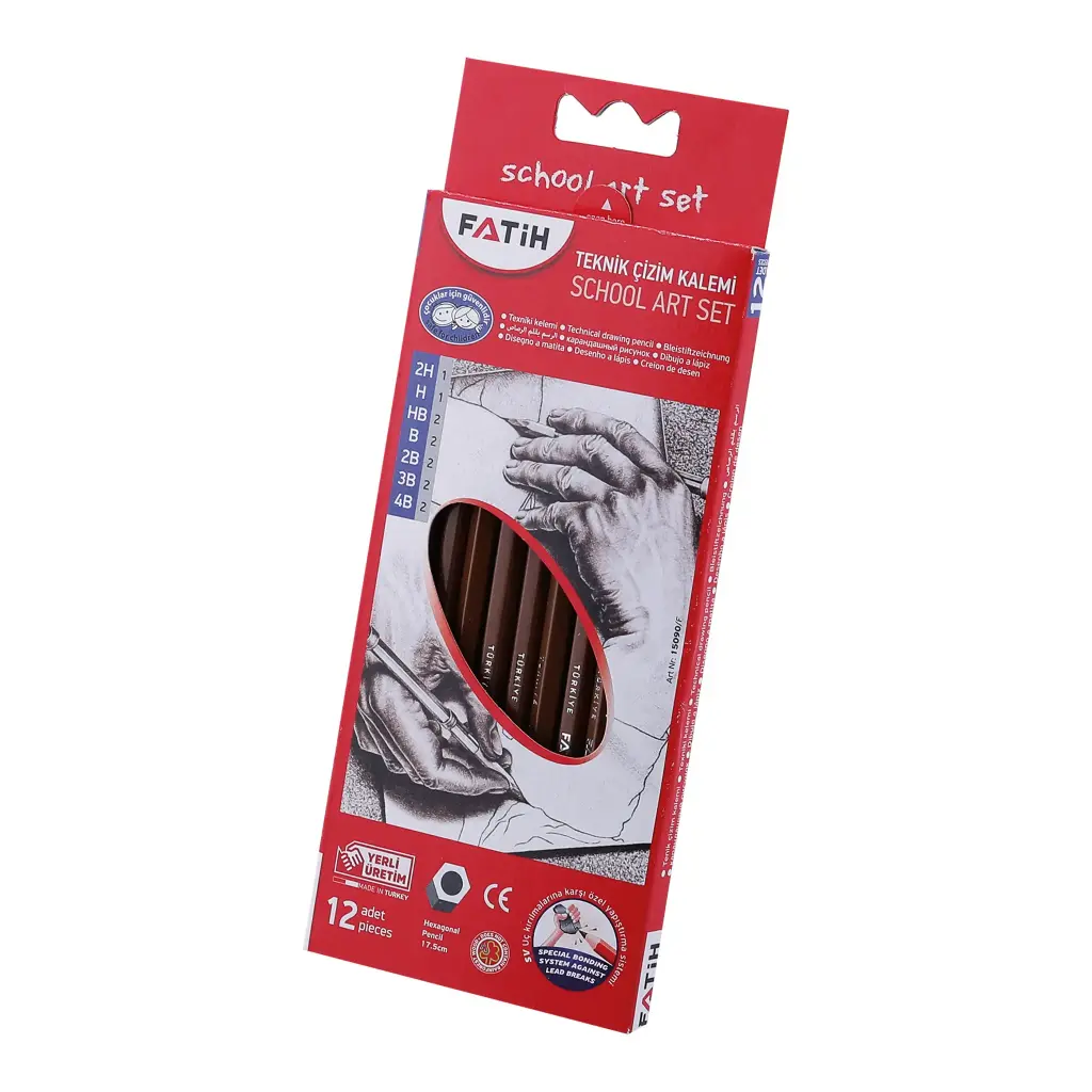 [15090/F] Set de arte escolar de lápices de dibujo técnico Fatih