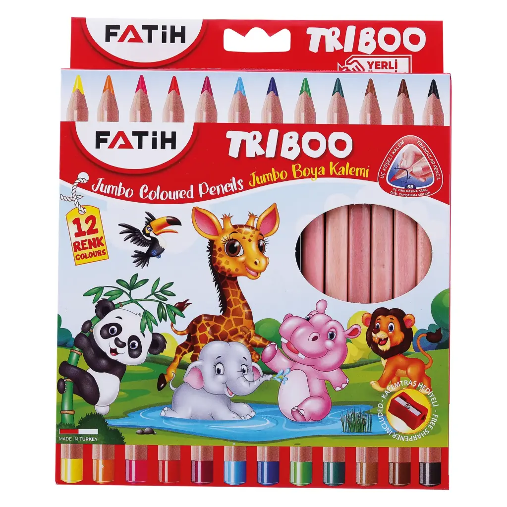 [33426] Crayones jumbo Fatih Triboo 12 colores (Ine 8-Fa 96)