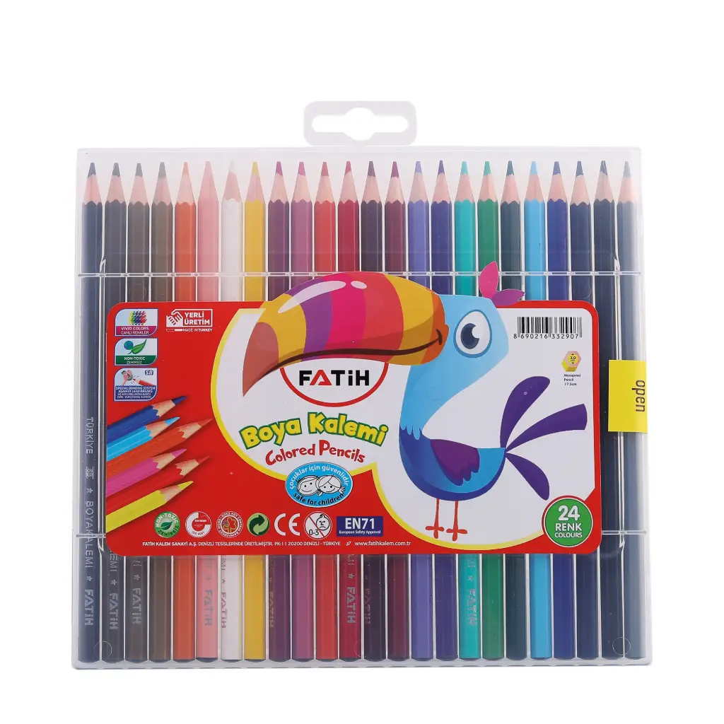 [33290] Crayones Fatih estuche de plástico 24 colores Ine 6-Fa 96