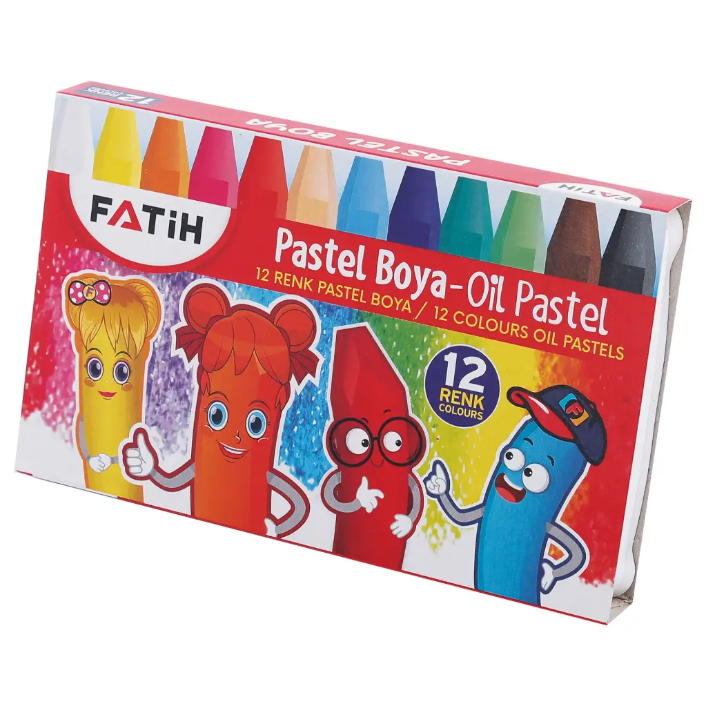 [34012/F] Crayón de óleo Fatih de alta calidad 12 colores (Ine 6-Fa 144)