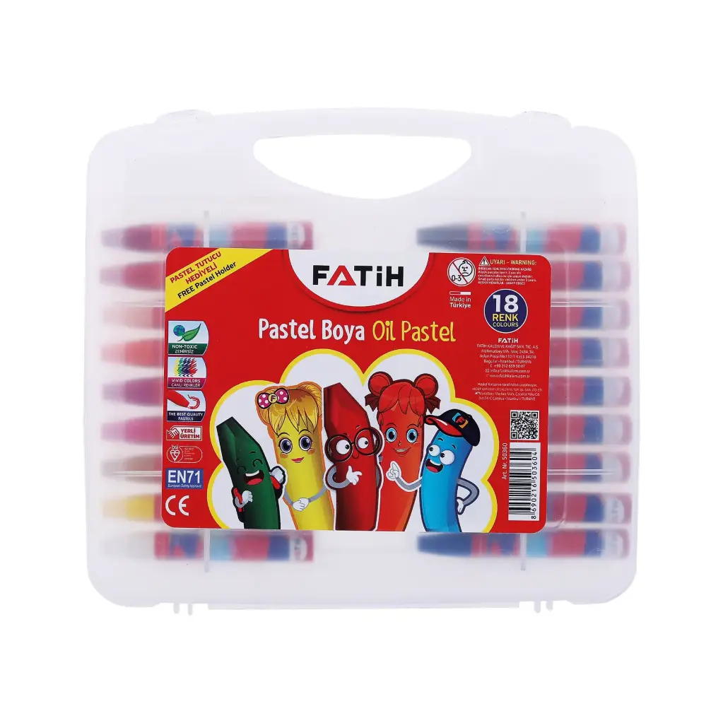 [50360] Crayones pastel Fatih estuche plastico 18 colores