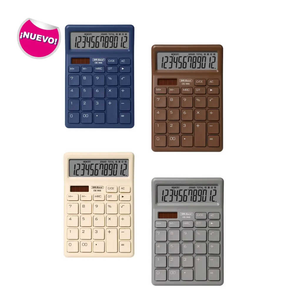 Calculadora electrónica 12 dígitos (Ine 20 surt-Fa 80 surt)