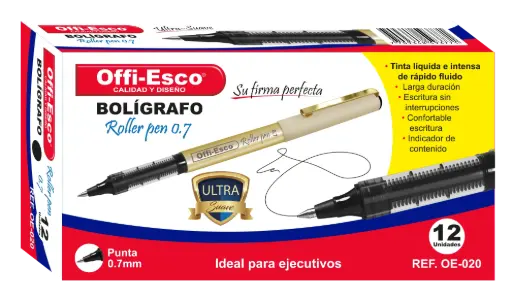 [OE-020NE] BOLIGRAFO OE-020 ROLLER TINTA/LIQ 0.7 UNID NEGRO (Ine 12)
