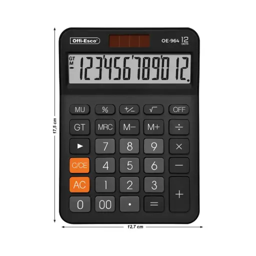 [OE-964] CALCULADORA OE-964 OFFIESCO 12DIG DUAL (Ine 20 surt-Fa 80 surt)