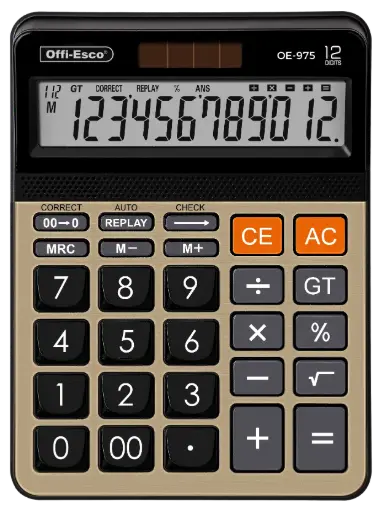 [OE-975] CALCULADORA OE-975 OFFIESCO 12DIG DUAL P60