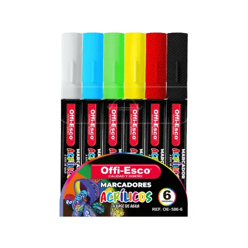 [OE-586-6] MARCADOR OE-586-6 ACRILICO 5MM 6PC P72